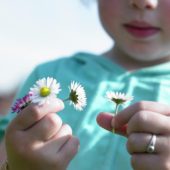 Girl with daisies