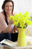 Woman with daffodils