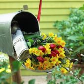 Spring bouquet in mailbox