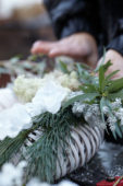 Making winter wreath