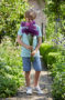 Boy holding Allium Purple Sensation