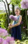 Girl holding Allium giganteum