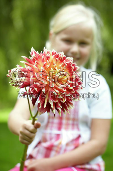 Meisje met dahlia