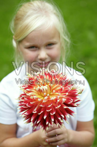 Meisje met dahlia