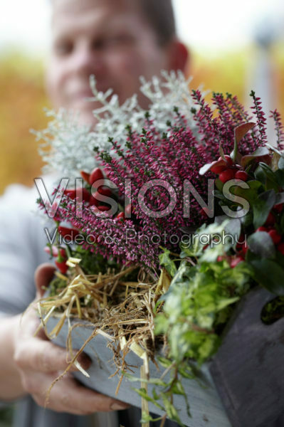 Herfst container vasthouden