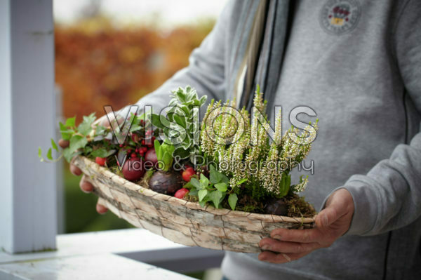 Herfst container vasthouden