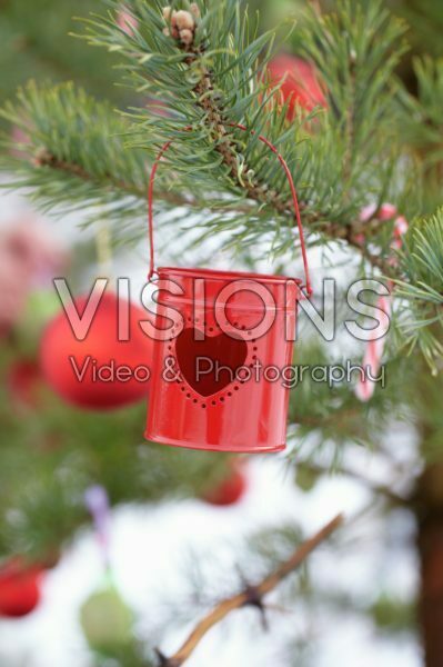 Decorations in christmas tree