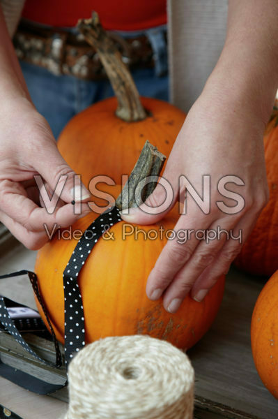 Decorating pumpkins