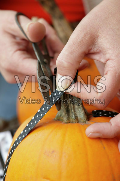 Decorating pumpkins