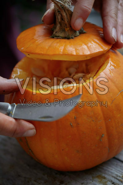 Carving pumpkin