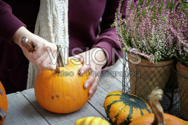 Carving pumpkin