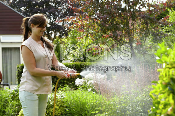 Watering garden  