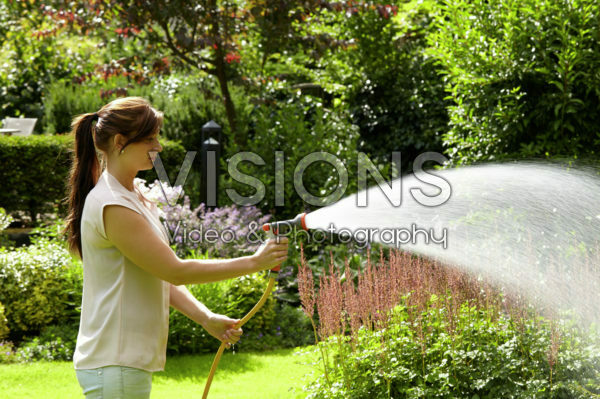 Watering garden  