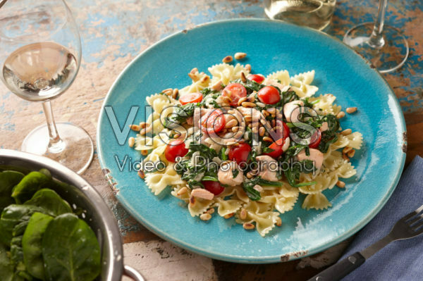 Pasta met spinazie gerecht