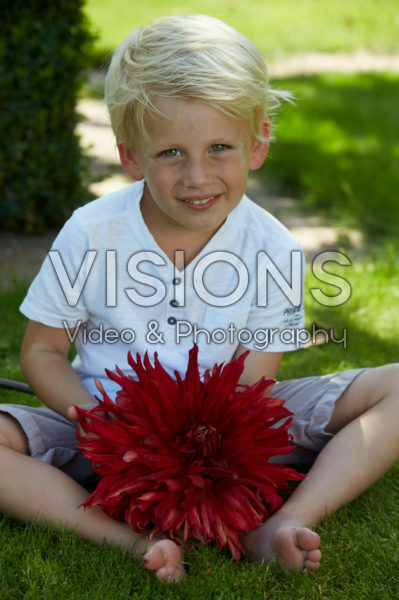 Boy with Dahlia Taum Sauk Boy with Dahlia Taum Sauk