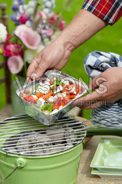 Mixed vegetables to put on barbecue