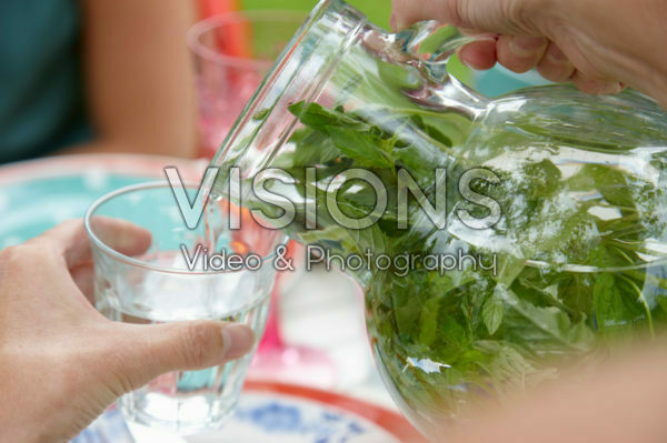 Glass of mint water
