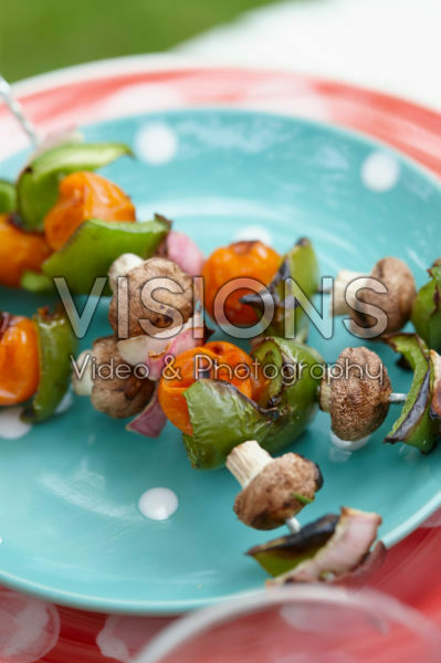 Vegetable skewers from the barbecue