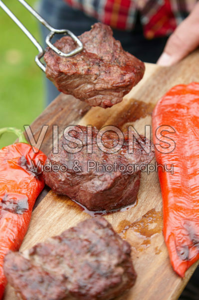 Steak cooked on the barbecue