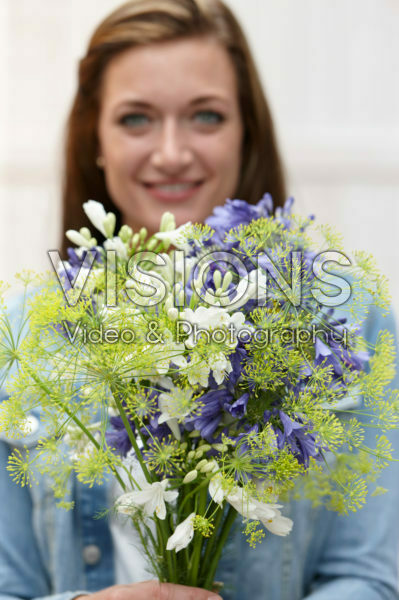 Lady with summer bouquet