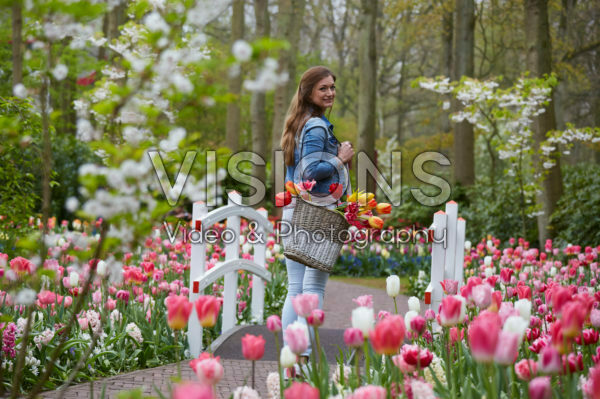 Young lady in spring park Young lady in spring park