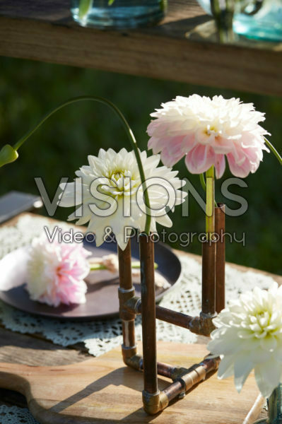 Dahlias in kaarshouder