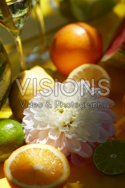 Dahlia and fruit