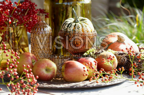 Apples, berries and pumpkins
