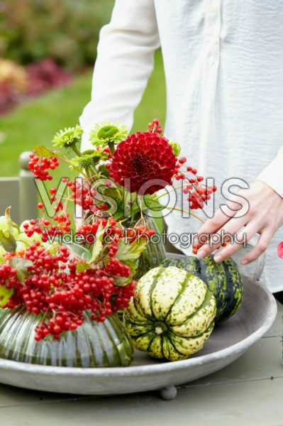 Decorative fruits and flowers
