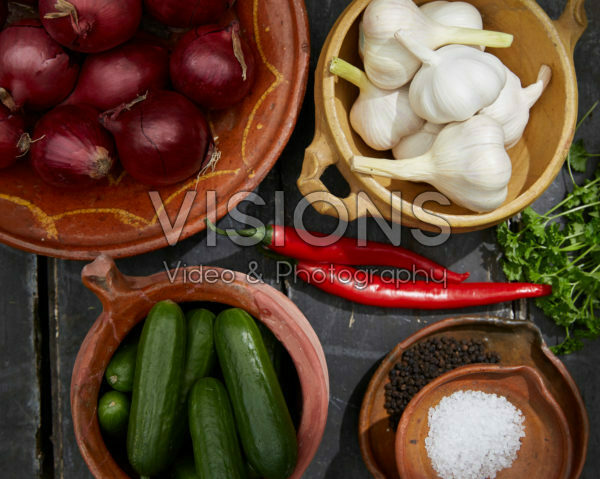 Vegetables and spices