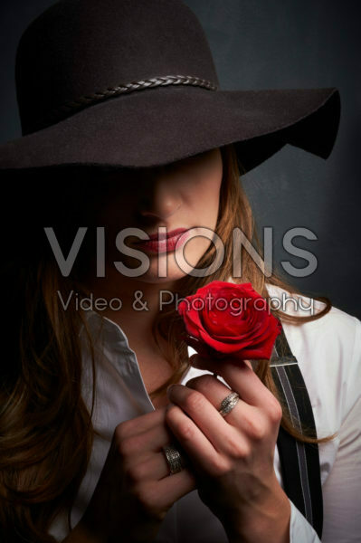 Young lady with red rose Young lady with red rose