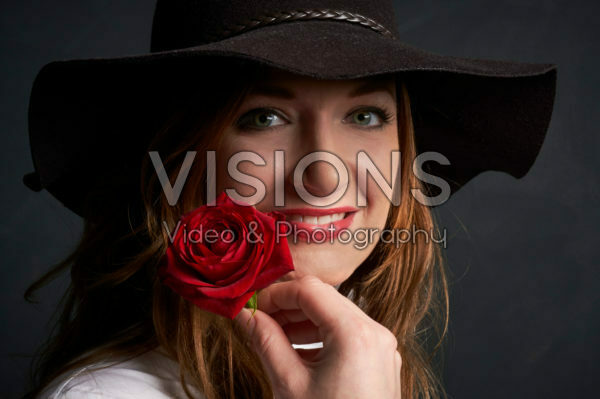 Young lady with red rose Young lady with red rose