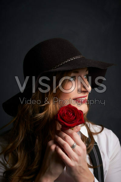 Young lady with red rose Young lady with red rose