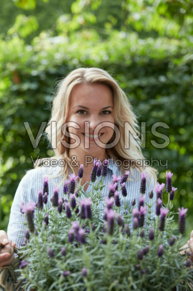 Lady holding lavender