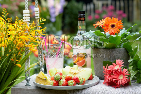 Summer fruit and flowers