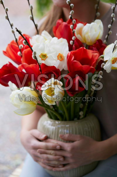 Tulpenmix op vaas