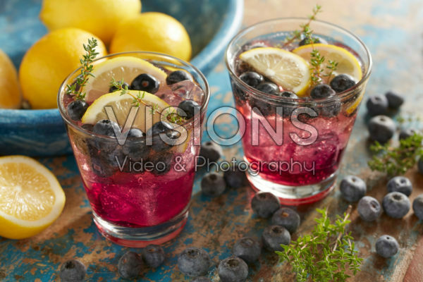Blueberry Thyme Gin Fizz