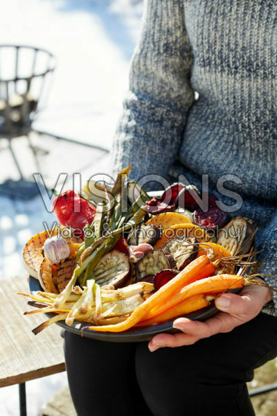 Bowl of grilled vegetables