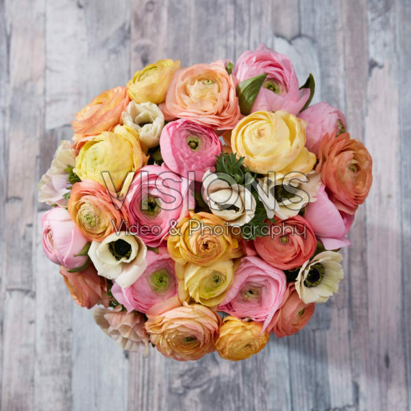 Ranunculus and Anemone pastel mix