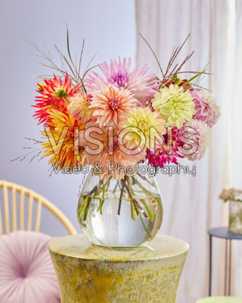 Mixed dahlia bouquet