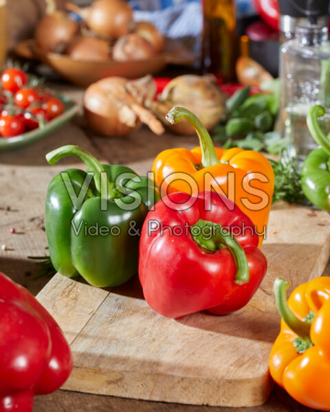 Mixed bell peppers, Capsicum annuum