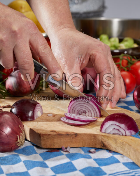 Cutting onions Cutting onions