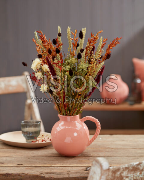 Droogbloemen boeket in vaas Droogbloemen boeket in vaas