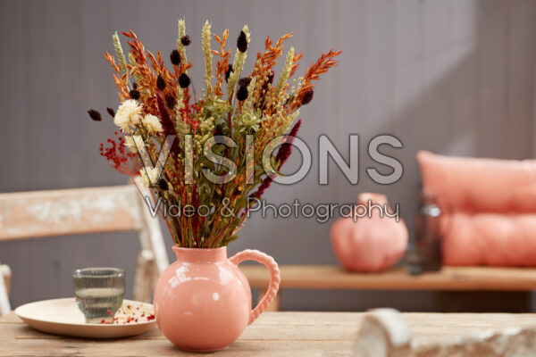 Dried flower bouquet in vase Dried flower bouquet in vase