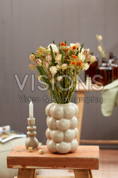 Droogbloemen boeket in vaas Droogbloemen boeket in vaas
