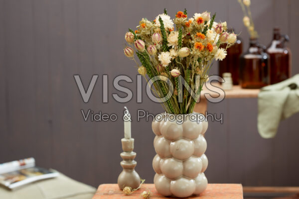 Droogbloemen boeket in vaas Droogbloemen boeket in vaas