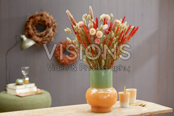 Droogbloemen boeket in vaas Droogbloemen boeket in vaas