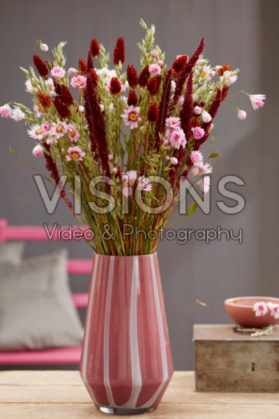 Droogbloemen boeket in vaas Droogbloemen boeket in vaas