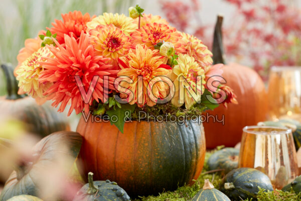 Mixed Dahlia bouquet in pumpkin Mixed Dahlia bouquet in pumpkin