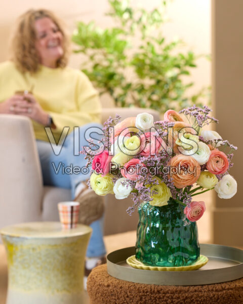 Mixed Ranunculus bouquet pastel